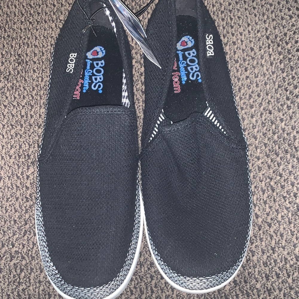 Skechers BOBS Black Slip-On Loafers - Picture 1 of 6